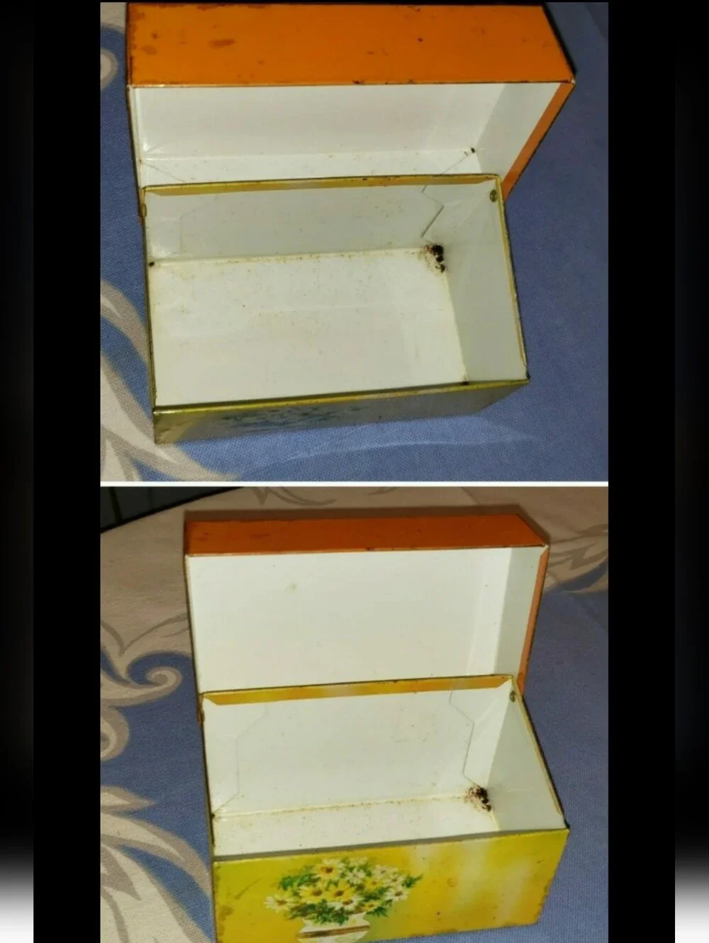 Vintage Ohio Art Metal Recipe Box With Floral Design